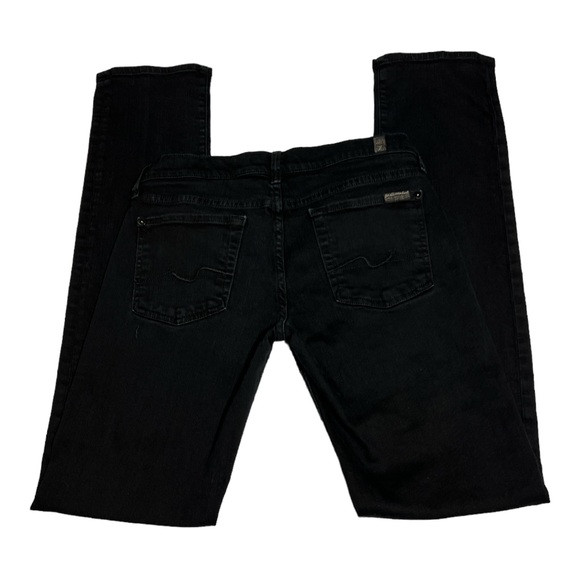 7 For All Mankind Straight Leg Jean. Women's Size 28. Black - Picture 6 of 9